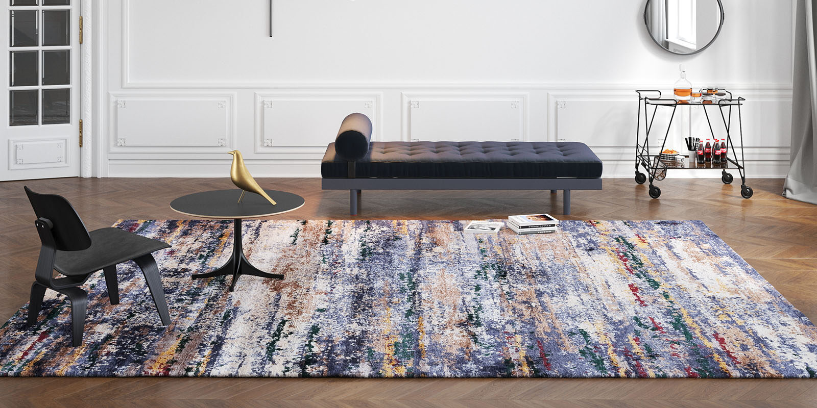 High pile silk carpet Svarga Collection, Design SV01